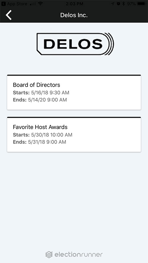 Election Runner App - Elections