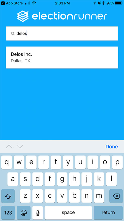 Election Runner App - Search
